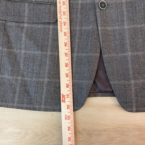 Joseph Abboud Blazer Men 42L Wool Gray Glen Plaid 2 Button Jacket - Picture 7 of 15